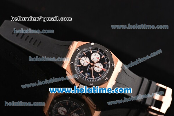 Audemars Piguet Royal Oak Offshore Chrono Swiss Valjoux 7750 Automatic Rose Gold Case with Stick Markers and PVD Bezel - 1:1 Best Edition (NOOB) - Click Image to Close